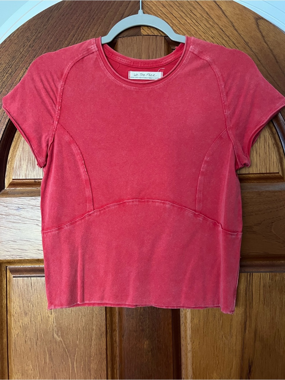 Free People We The Free Protagonist Tee Size XL RT $38 Red Racer